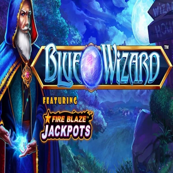 Blue Wizard Fire Blaze Jackpots game by Rarestone Gaming – logo hosted on Vegashero Casino